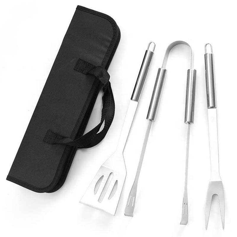 4PCS BBQ Tool Set With Nylon Bag Bbq Grilling Utensils